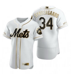 New York Mets 34 Noah Syndergaard White Nike Mens Authentic Golden Edition MLB Jersey