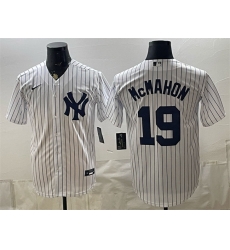 Men New York Yankees 19 Ryan McMahon White Home Cool Base Stitched Baseball Jersey Men New York Yankees 19 Ryan McMahon White Home Cool Base Stitched Baseball Jersey