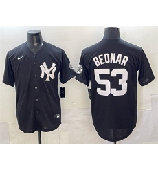 Men New York Yankees 53 David Bednar Black Stitched Baseball Jersey