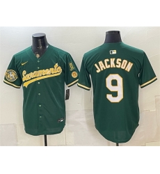 Men Oakland Athletics  9 Reggie Jackson 2026 Green Alternate Sacramento Celebrating 125 Years Vapor Limited Stitched Baseball Jersey