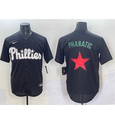 Men Philadelphia Phillies 10 J T  Realmuto Black Lights Out Limited Stitched Baseball Jersey