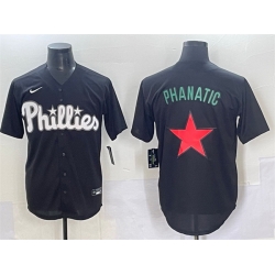 Men Philadelphia Phillies 10 J T  Realmuto Black Lights Out Limited Stitched Baseball Jersey