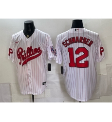 Men Philadelphia Phillies  12 Kyle Schwarber White 2026 Field of Dreams Stadium Stitched Baseball Jerseys