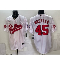 Men Philadelphia Phillies  45 Zack Wheeler White 2026 Field of Dreams Stadium Stitched Baseball Jersey