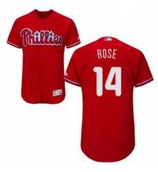 Mens Majestic Philadelphia Phillies 14 Pete Rose Red Alternate Flex Base Authentic Collection MLB Jersey