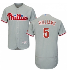 Mens Majestic Philadelphia Phillies 5 Nick Williams Grey Flexbase Authentic Collection MLB Jersey