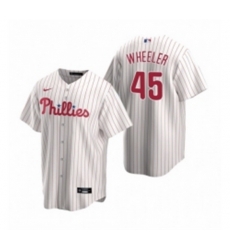 Mens Nike Philadelphia Phillies 45 Zack Wheeler White Home Stitched Baseball Jersey