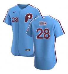 Philadelphia Phillies 28 Alec Bohm Men Nike Light Blue Alternate 2020 Authentic Player MLB Jersey