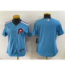 Women Philadelphia Phillies Blank Blue Stitched Baseball Jersey