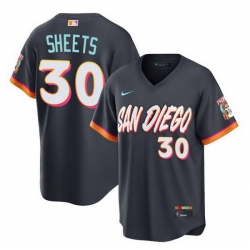 Women San Diego Padres  30 Gavin Sheets Obsidian 2026 City Connect Stadium Stitched Baseball Jersey