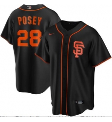 Giants 28 Buster Posey Black 2020 Nike Cool Base Jersey