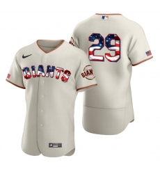 Men San Francisco Giants 29 Jeff Samardzija Men Nike Cream Fluttering USA Flag Limited Edition Flex Base MLB Jersey