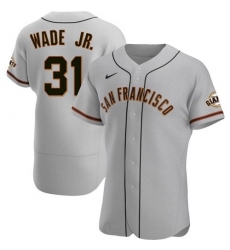 Men San Francisco Giants 31 LaMonte Wade Jr Grey 2021 Road Player Jersey