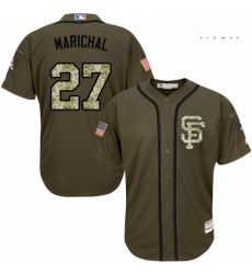 Mens Majestic San Francisco Giants 27 Juan Marichal Authentic Green Salute to Service MLB Jersey