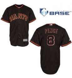 Mens Majestic San Francisco Giants 8 Hunter Pence Authentic Black New Cool Base MLB Jersey