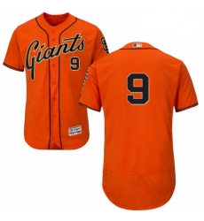 Mens Majestic San Francisco Giants 9 Brandon Belt Orange Alternate Flex Base Authentic Collection MLB Jersey