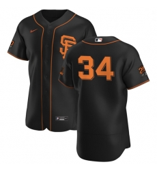 San Francisco Giants 34 Kevin Gausman Men Nike Black Alternate 2020 Authentic 20 at 24 Patch Player MLB Jersey