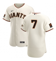 San Francisco Giants 7 Donovan Solano Men Nike Cream Home 2020 Authentic 20 at 24 Patch Player MLB Jersey