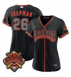 Women San Francisco Giants  26 Matt Chapman Black 2026 Alternate Stadium Stitched Baseball Jersey  