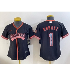 Youth San Francisco Giants  1 Luis Arraez Black 2026 Alternate Stadium Stitched Baseball Jersey