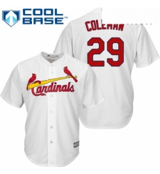 Mens Majestic St Louis Cardinals 29 Vince Coleman Replica White Home Cool Base MLB Jersey