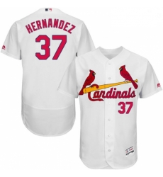 Mens Majestic St Louis Cardinals 37 Keith Hernandez White Home Flex Base Authentic Collection MLB Jersey