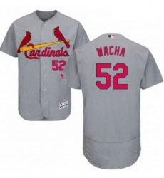 Mens Majestic St Louis Cardinals 52 Michael Wacha Grey Road Flex Base Authentic Collection MLB Jersey