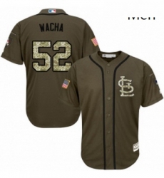 Mens Majestic St Louis Cardinals 52 Michael Wacha Replica Green Salute to Service MLB Jersey