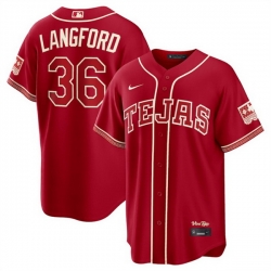 Men Texas Rangers  36 Wyatt Langford Red 2026 City Connect Stadium Stitched Baseball Jersey