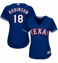 Womens Majestic Texas Rangers 18 Drew Robinson Authentic Royal Blue Alternate 2 Cool Base MLB Jersey 