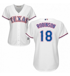 Womens Majestic Texas Rangers 18 Drew Robinson Authentic White Home Cool Base MLB Jersey 