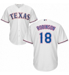 Youth Majestic Texas Rangers 18 Drew Robinson Authentic White Home Cool Base MLB Jersey 