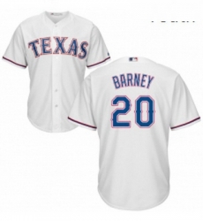 Youth Majestic Texas Rangers 20 Darwin Barney Replica White Home Cool Base MLB Jersey 