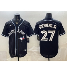 Men Toronto Blue Jays 27 Vladimir Guerrero Jr 2026 Fashion Replica Black Out Stitched Baseball Jersey Men Toronto Blue Jays 27 Vladimir Guerrero Jr 2026 Fashion Replica Black Out Stitched Baseball Jersey