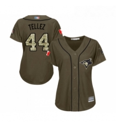 Womens Toronto Blue Jays 44 Rowdy Tellez Authentic Green Salute to Service Baseball Jersey 