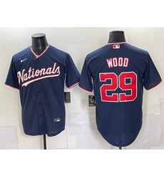 Men Washington Nationals  29 James Wood Navy Stitched Baseball Jersey