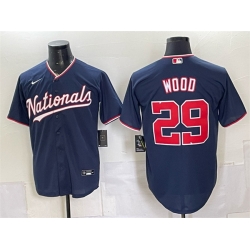 Men Washington Nationals  29 James Wood Navy Stitched Baseball Jersey