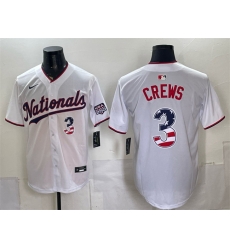 Men Washington Nationals 3 Dylan Crews White USA 250 Fourth of July Home Stitched Baseball Jersey Men Washington Nationals 3 Dylan Crews White USA 250 Fourth of July Home Stitched Baseball Jersey