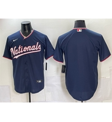Men Washington Nationals Blank Navy Stitched Baseball Jersey