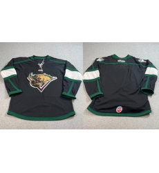 Men Utah Grizzlies AK Blank Black Stitched Hockey Jersey