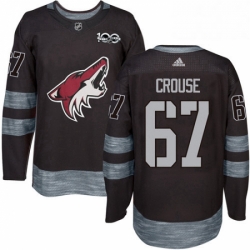 Mens Adidas Arizona Coyotes 67 Lawson Crouse Premier Black 1917 2017 100th Anniversary NHL Jersey 