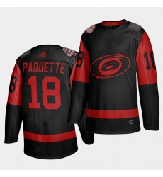 Carolina Hurricanes 18 Cedric Paquette Black Men 2021 Stadium Series Outdoor Game Jersey