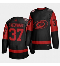 Carolina Hurricanes 37 Andrei Svechnikov Black Men 2021 Stadium Series Outdoor Game Jersey