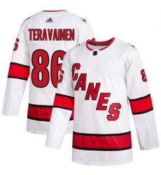 Hurricanes 86 Teuvo Teravainen White Road Authentic Stitched Hockey Jersey