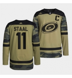 Men Carolina Hurricanes 11 Jordan Staal 2022 Camo Military Appreciation Night Stitched jersey