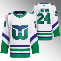 Men Carolina Hurricanes 24 Seth Jarvis White Stitched Jersey