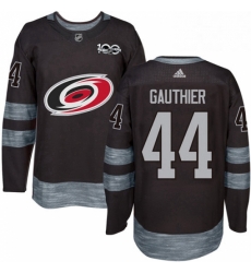 Mens Adidas Carolina Hurricanes 44 Julien Gauthier Premier Black 1917 2017 100th Anniversary NHL Jersey 