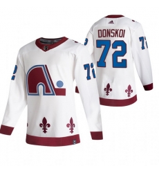 Men Colorado Avalanche 72 Joonas Donskoi White Adidas 2020 21 Reverse Retro Alternate NHL Jersey