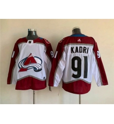 Men Colorado Avalanche 91 Nazem Kadri White Stitched Jersey