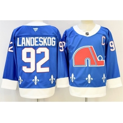 Men Colorado Avalanche 92 Gabriel Landeskog Blue 2025 26 With C Patch Alternate Stitched Jersey